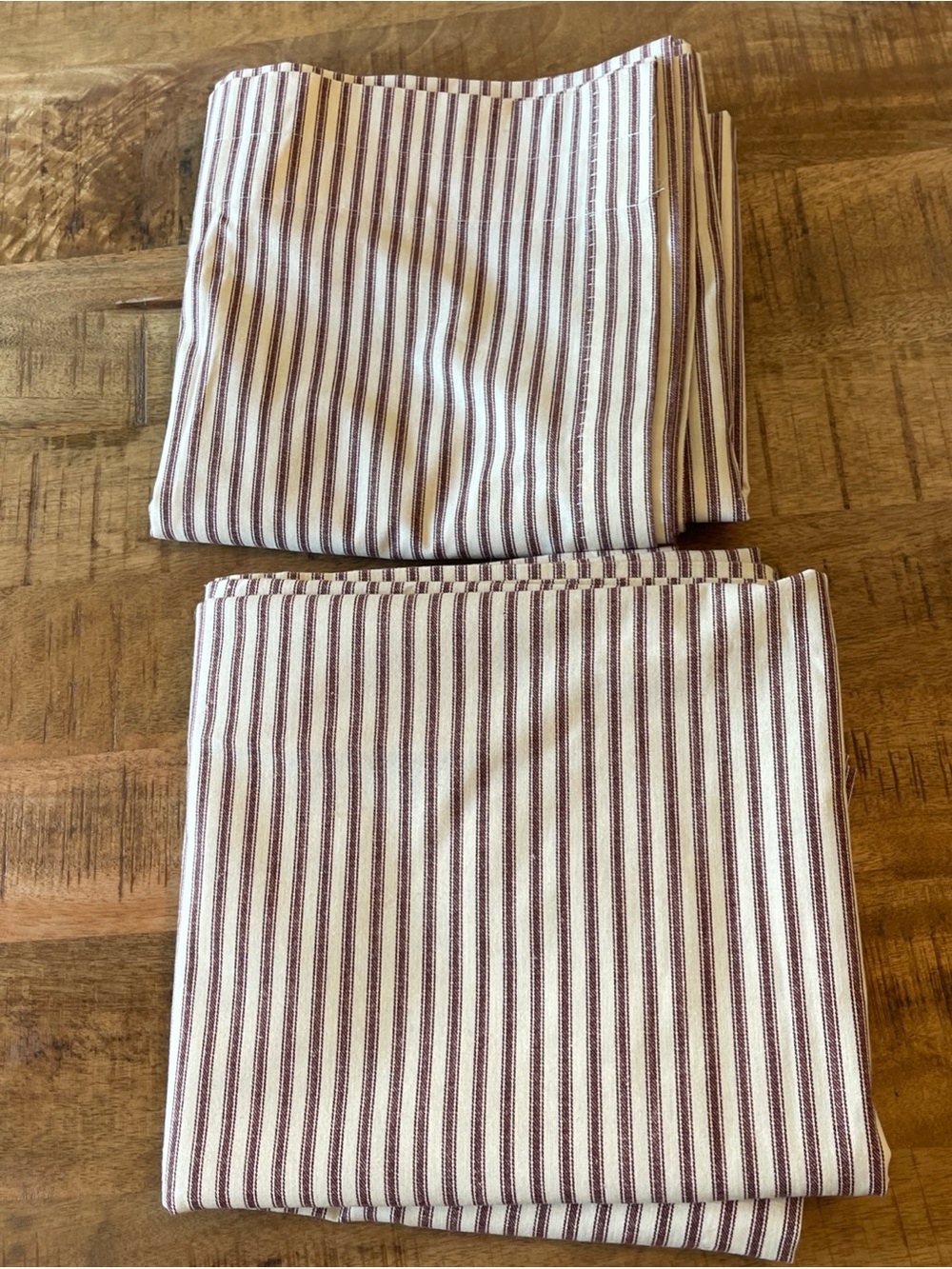 Country Curtains French Red Ticking Stripe Curtains Set Pair Cottage Rustic